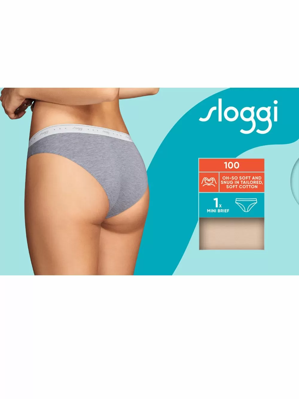 SLOGGI 24/7 100 Mini - Βαμβακερό Καθημερινό Σλιπ - Logo