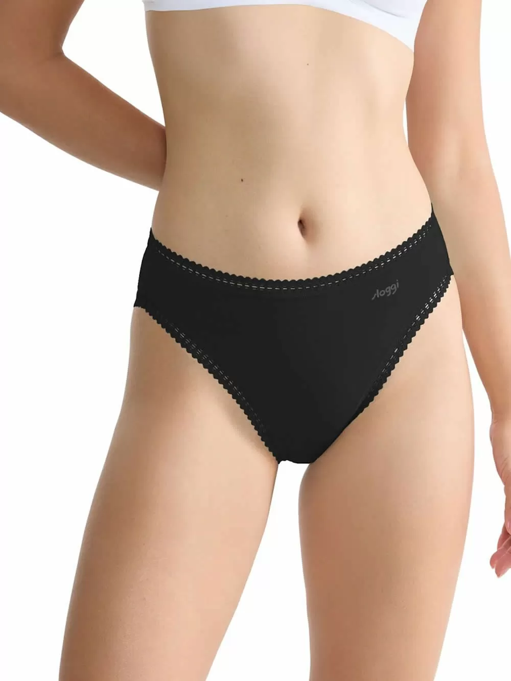 SLOGGI Go Crush High Leg Tai Φαρδύ Ψηλό - Οργανικό Eco Βαμβάκι - Πακέτο με 3