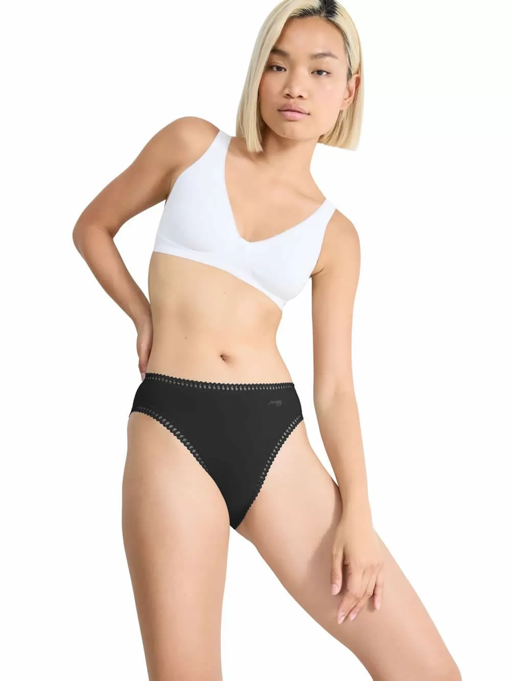 SLOGGI Go Crush High Leg Tai Φαρδύ Ψηλό - Οργανικό Eco Βαμβάκι - Πακέτο με 3