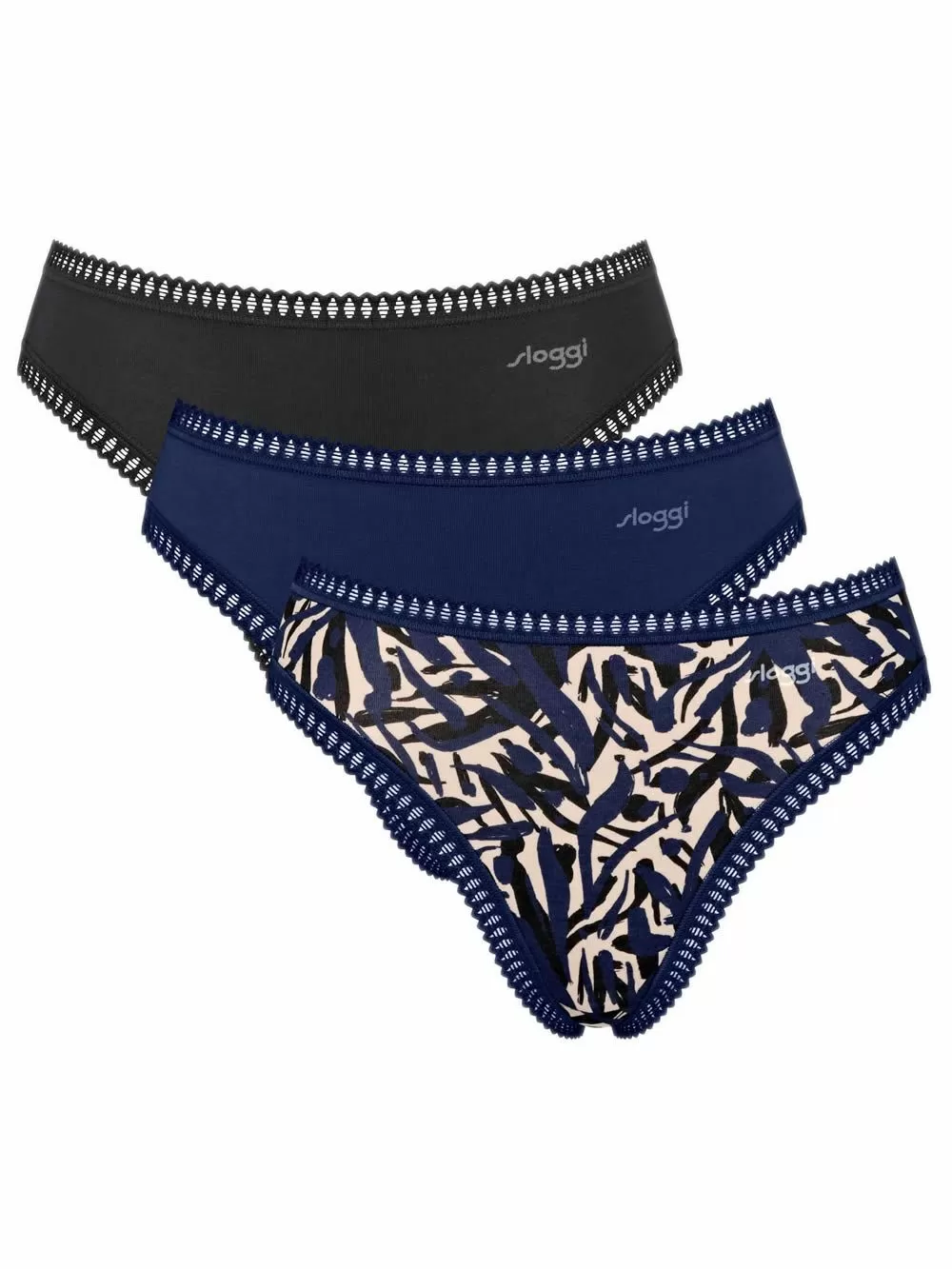 SLOGGI Go Crush H High Leg Tai - Οργανικό Eco Βαμβάκι - Πακέτο με 3