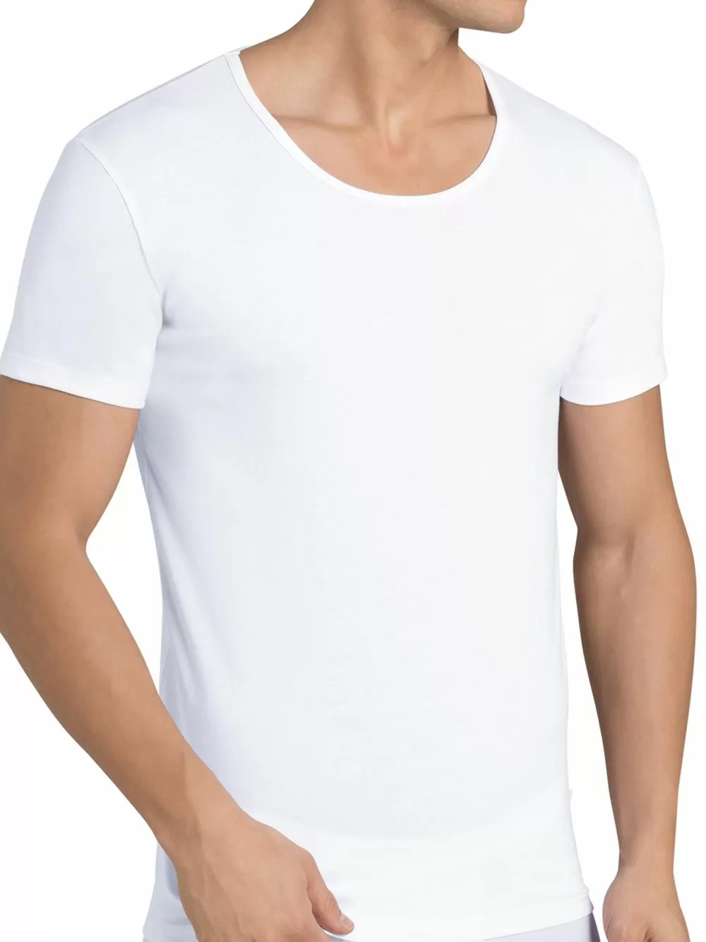 SLOGGI 24/7 SH03 Neck - Αντρική Κοντομάνικη Φανέλα - Ελαστικό Βαμβάκι - 2 Τεμάχια 