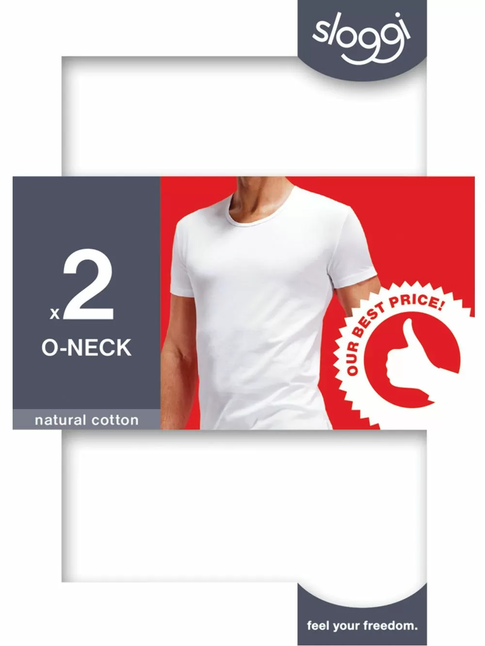 SLOGGI 24/7 SH03 Neck - Αντρική Κοντομάνικη Φανέλα - Ελαστικό Βαμβάκι - 2 Τεμάχια 