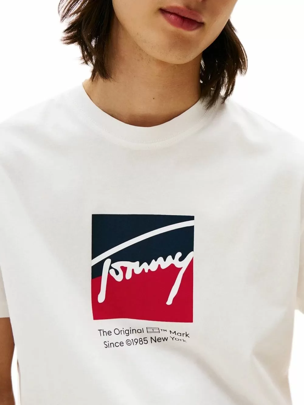 TOMMY HILFIGER Ανδρικό T-Shirt Signature Logo - 100% Βαμβακερό