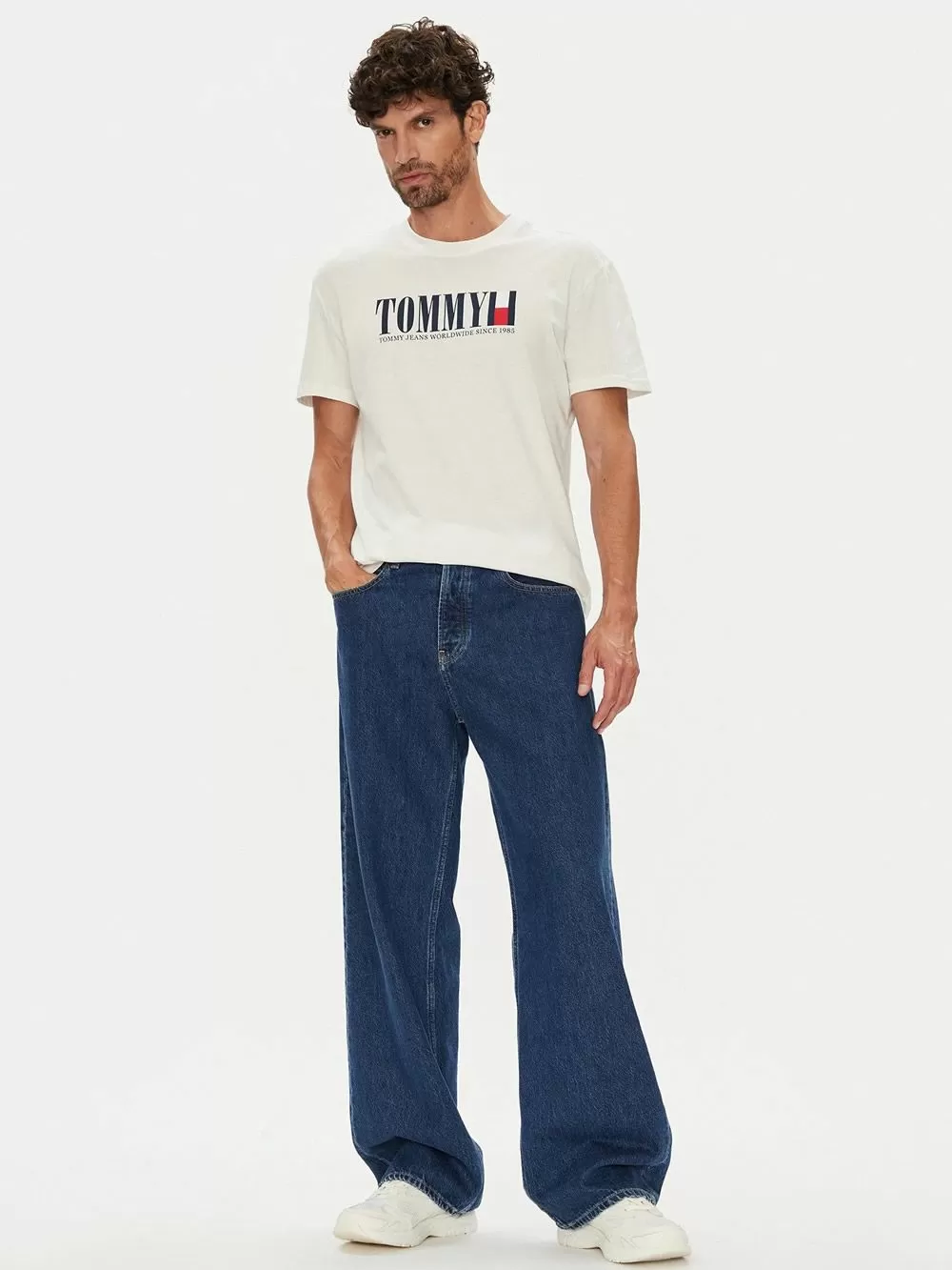 TOMMY HILFIGER Ανδρικό T-Shirt Dna Flag - 100% ΟΙκολογικό Βαμβάκι Off White