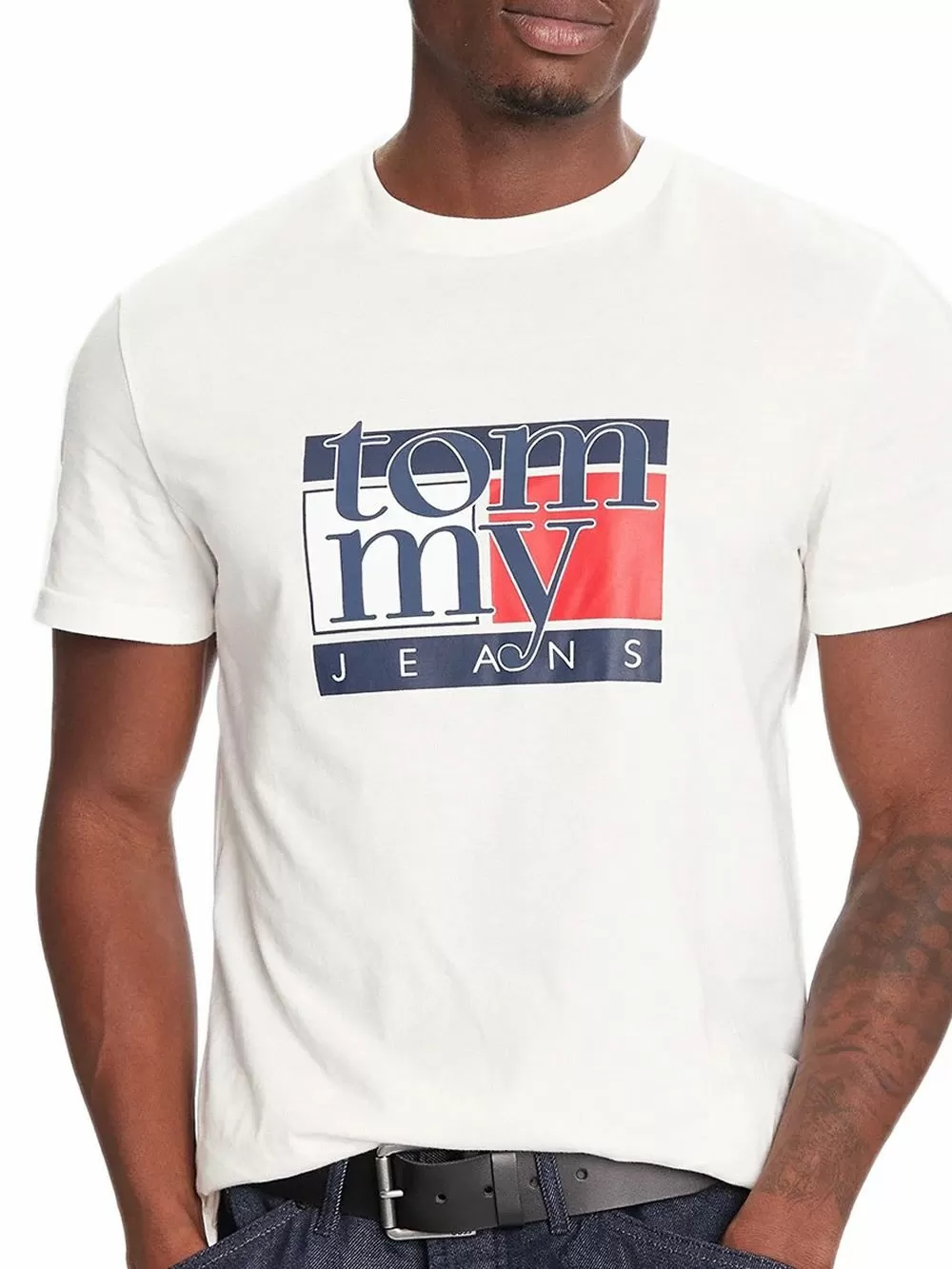 TOMMY HILFIGER Ανδρικό T-Shirt Flag Logo - 100% Βαμβακερό
