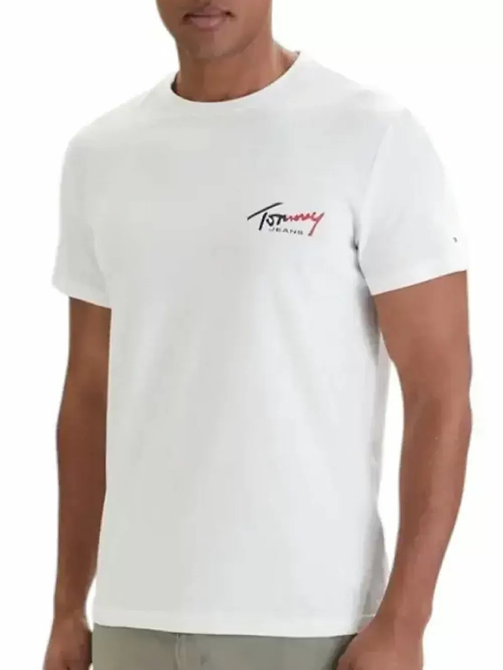TOMMY HILFIGER Ανδρικό T-Shirt Slim Fit - 100% Βιώσιμο Βαμβάκι- Διακριτικό Logo