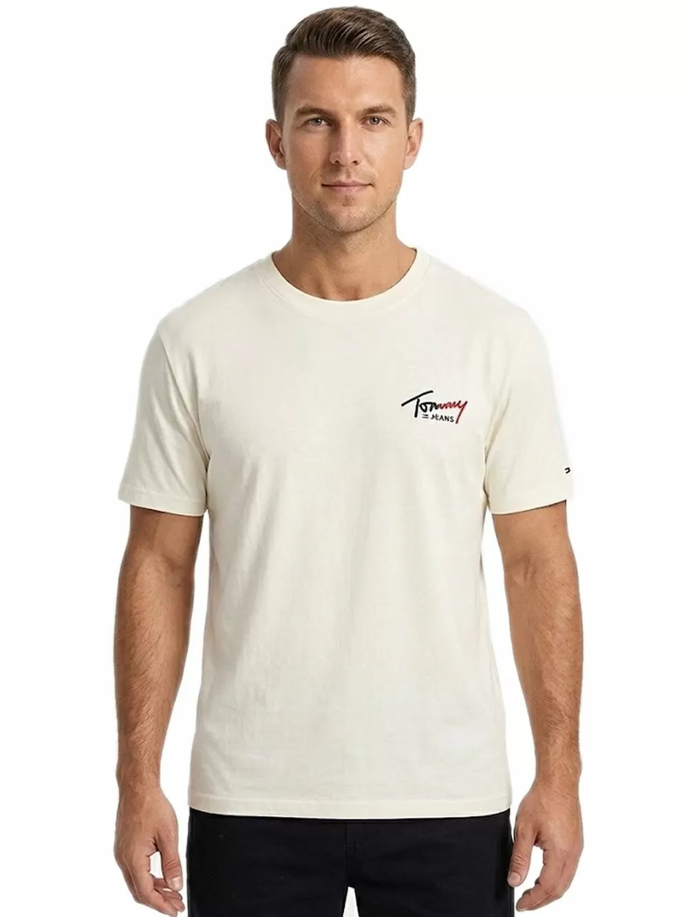 TOMMY HILFIGER Ανδρικό T-Shirt Slim Fit - 100% Βιώσιμο Βαμβάκι- Διακριτικό Logo