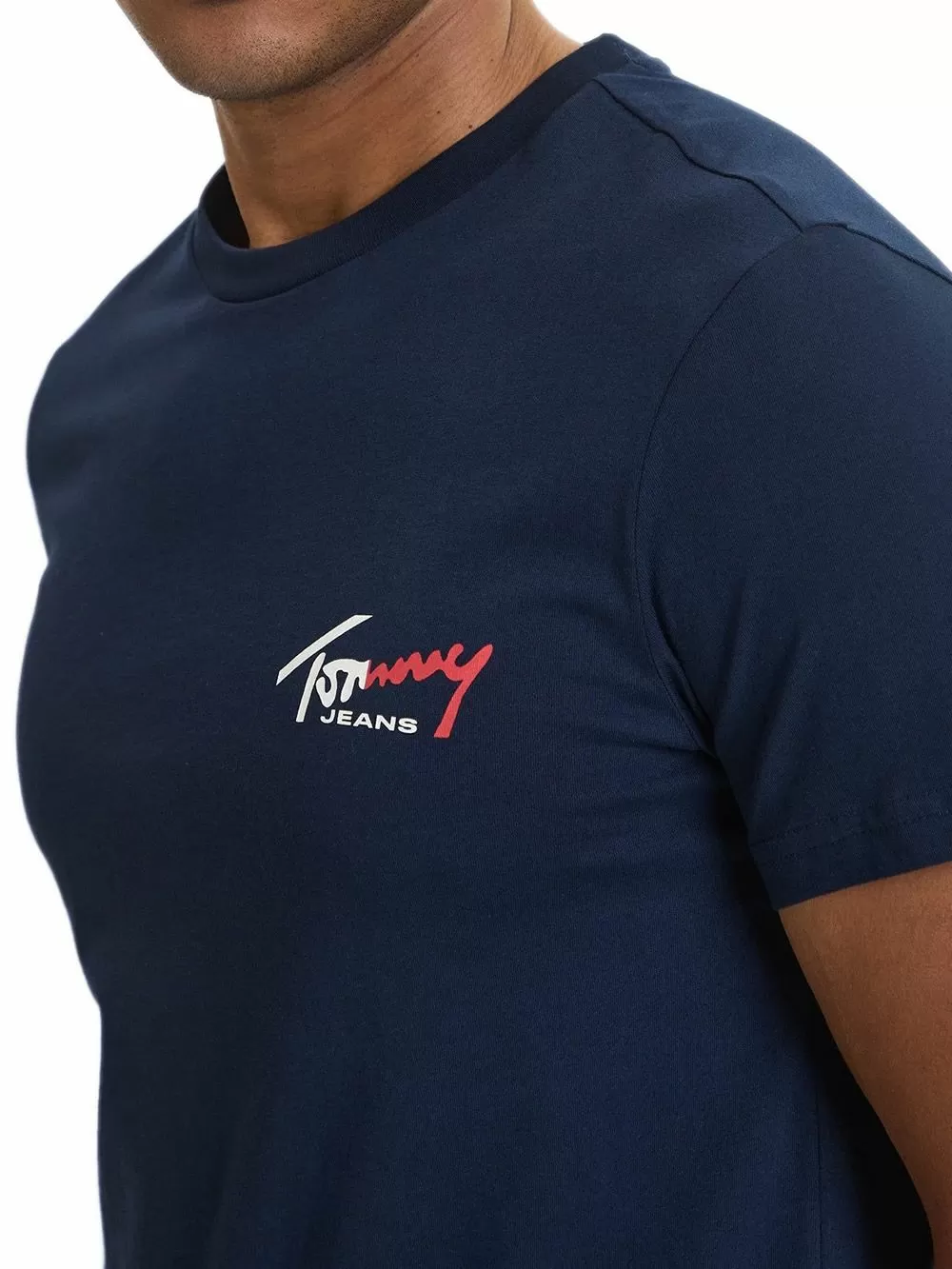 TOMMY HILFIGER Ανδρικό T-Shirt Slim Fit - 100% Βιώσιμο Βαμβάκι- Διακριτικό Logo
