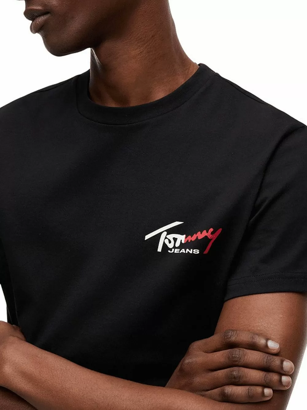 TOMMY HILFIGER Ανδρικό T-Shirt Slim Fit - 100% Βιώσιμο Βαμβάκι - Διακριτικό Logo