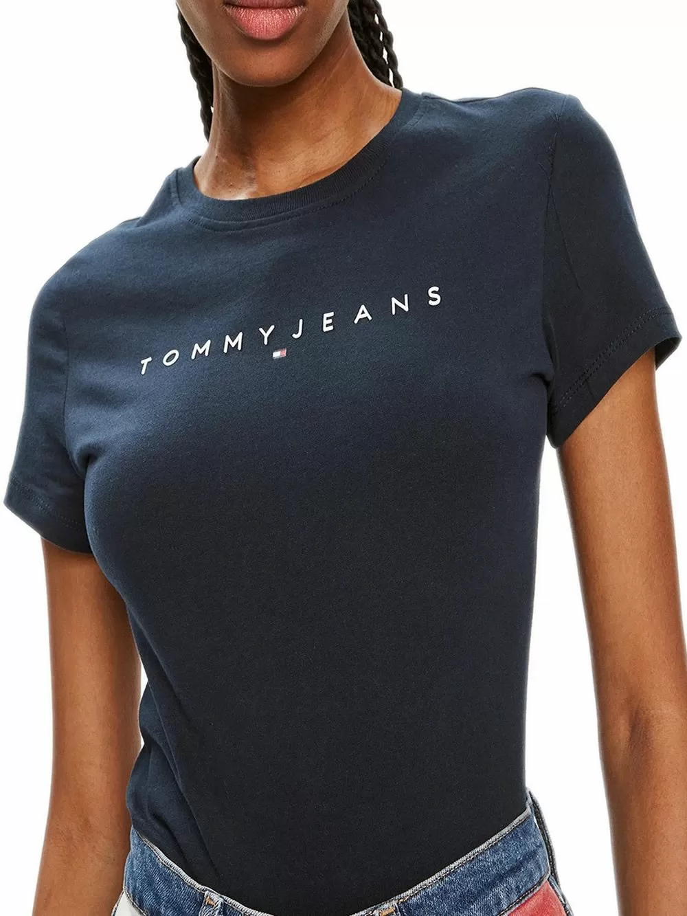 TOMMY HILFIGER Γυναικείο T-Shirt Linear Slim Fit - 100% Βαμβακερό