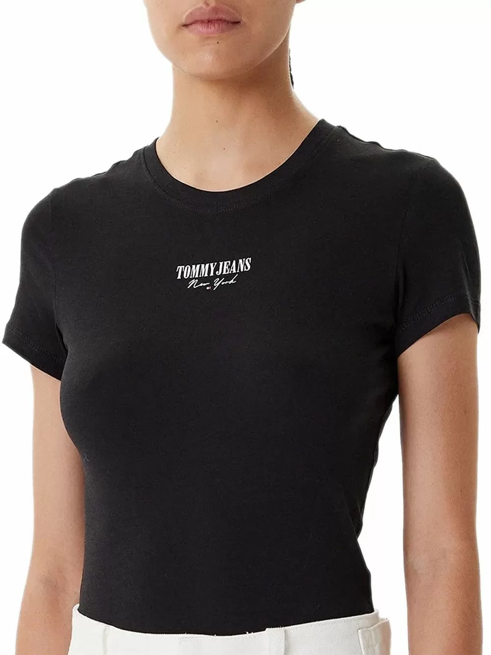 TOMMY HILFIGER Γυναικείο T-Shirt Slim Essential Logo - Απαλό & Ελαστικό