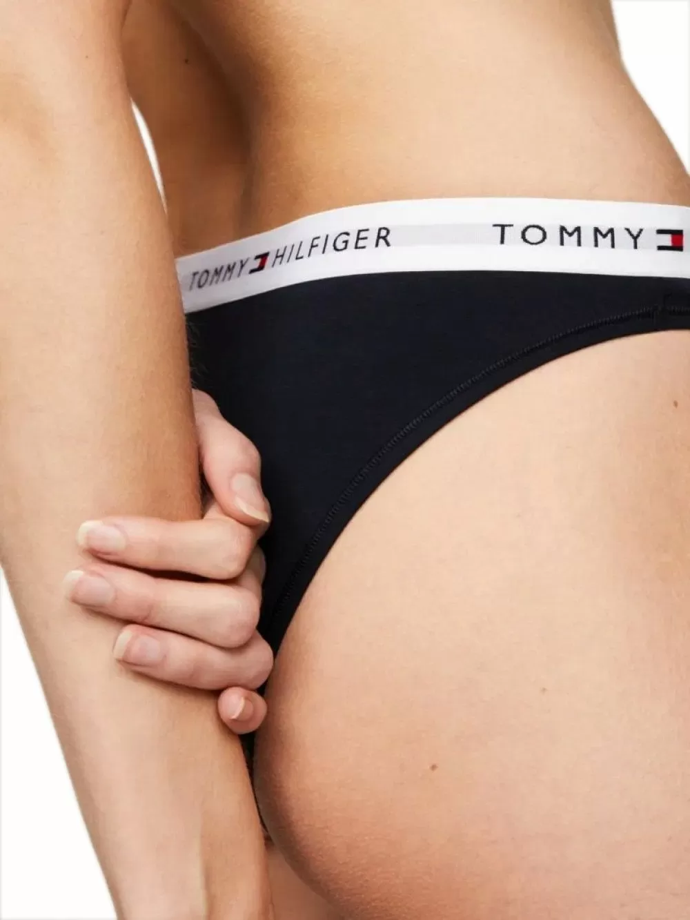 TOMMY HILFIGER Γυναικείο Slip Κανονικό Icon Logo Μαύρο- Οργανικό Βαμβάκι & Modal