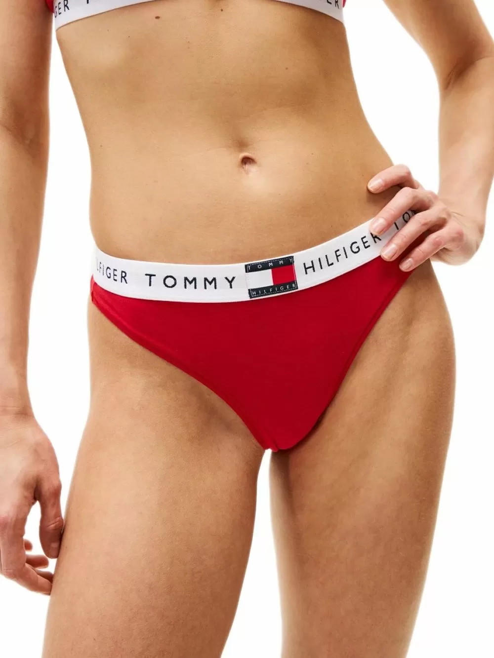 TOMMY HILFIGER Γυναικείο String Heritage Red - Ελαστικό Eco Βαμβάκι 