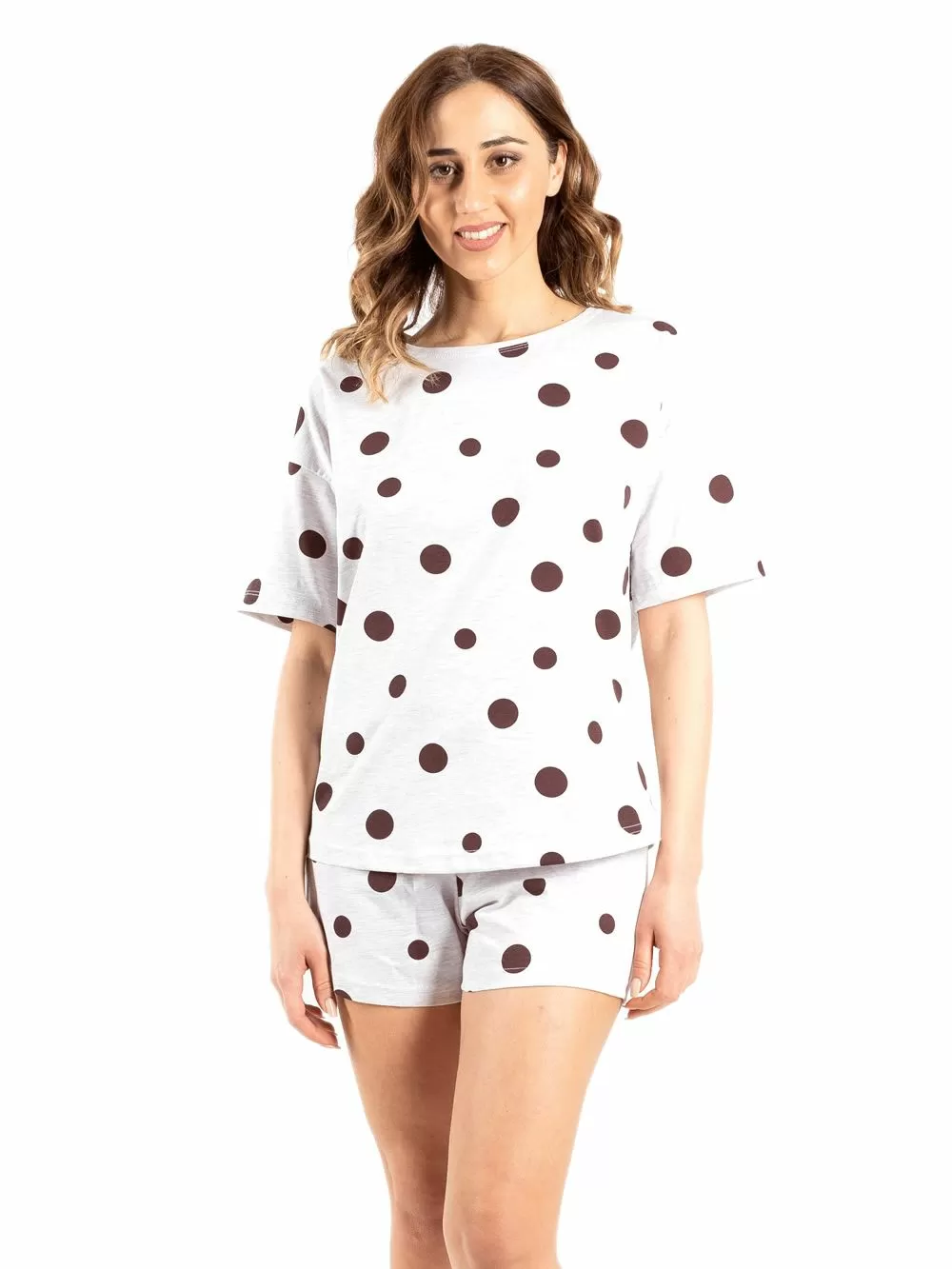 Πυτζάμα Γυναικεία VIENETTA - Απαλό Βαμβάκι - Dots Πουά