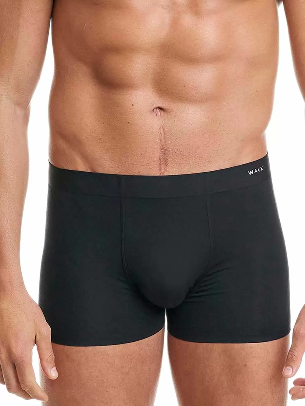 WALK Ανδρικό Μπόξερ Αόρατο Seamless Μαύρο - Super Απαλό Bamboo