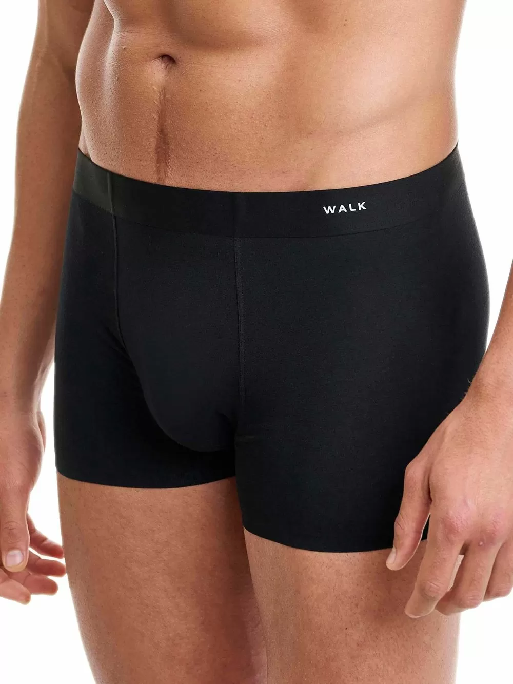 WALK Ανδρικό Μπόξερ Αόρατο Seamless Μαύρο - Super Απαλό Bamboo