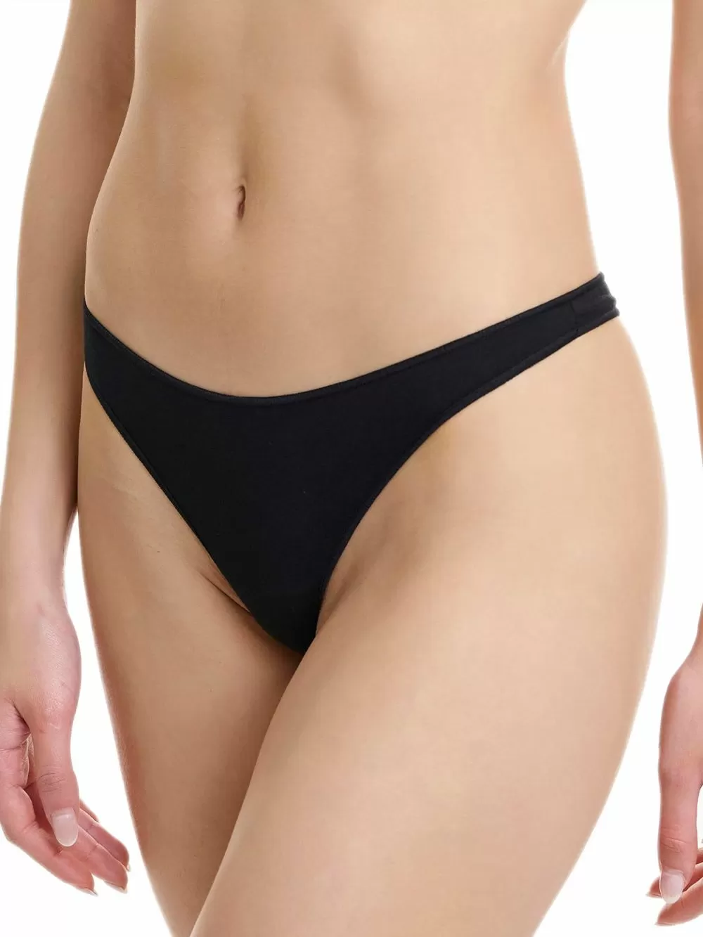 WALK Γυναικείο String Μαύρο - Πολύ Απαλό Bamboo - Πακέτο με 2 