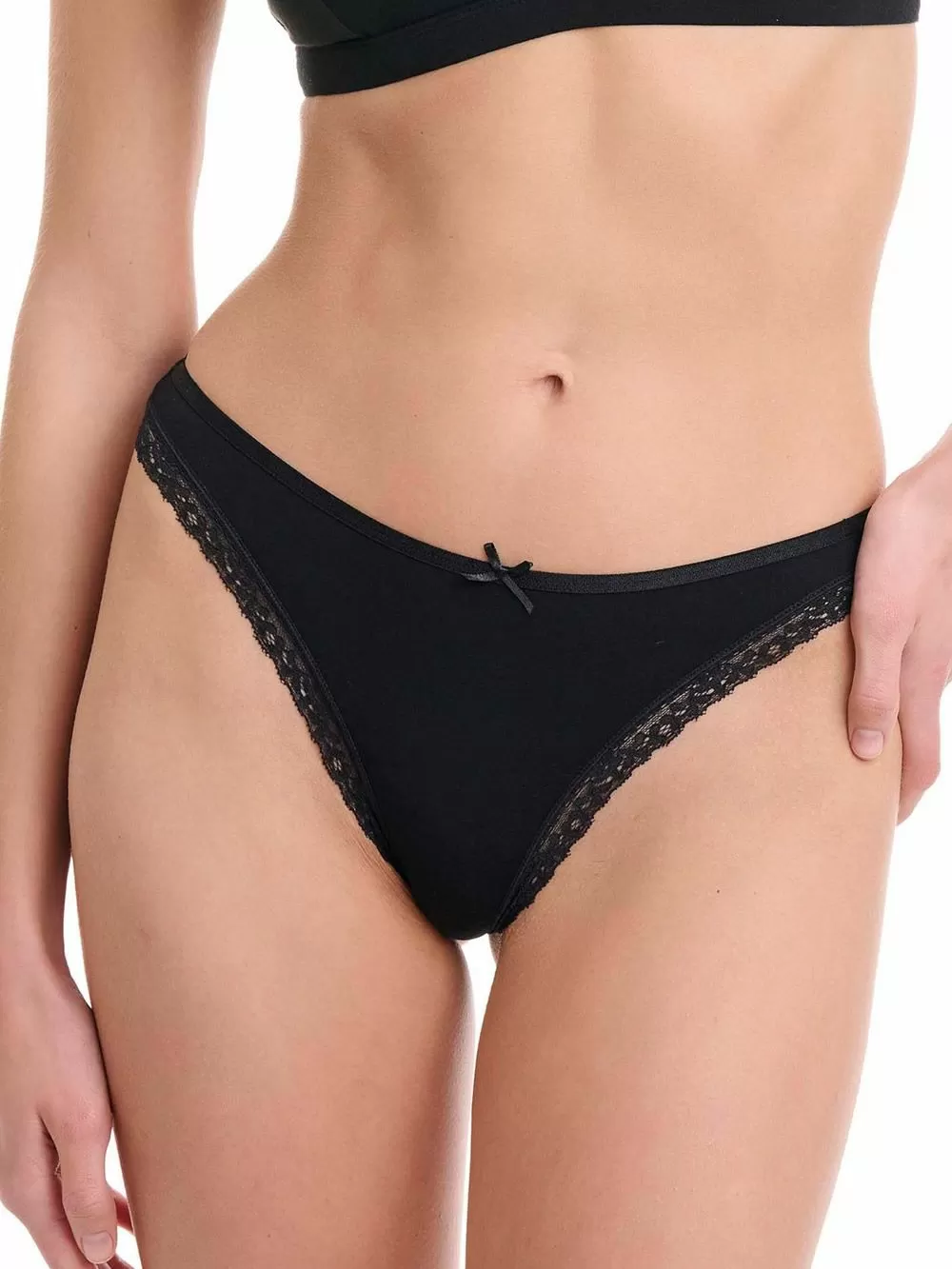 WALK Γυναικείο String - Πολύ Απαλό Bamboo - Δαντέλα - Πακέτο με 2 