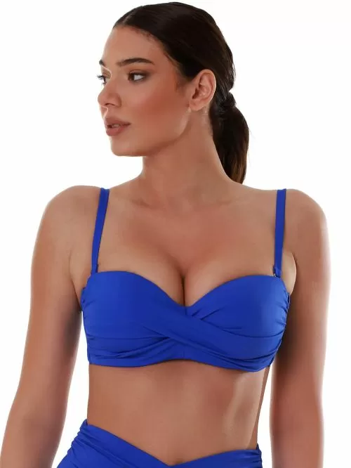 Μαγιό BLUEPOINT Solids Σουτιέν Μπικίνι Strapless Μπλε - Μεγάλο Στήθος
