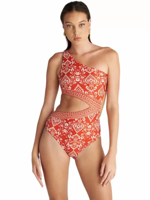 Μαγιό BLU4U Ολόσωμο Coral Damask - Αόρατη Ενίσχυση - Σλιπ Κανονικό