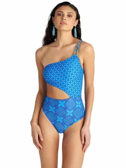 Μαγιό BLU4U Ολόσωμο Blue Ikat - Αόρατη Ενίσχυση - Σλιπ Κανονικό