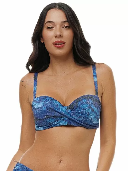 Μαγιό BLUEPOINT Ocean Blue Top Strapless Lurex - Μεγάλο Στήθος - Ήπια Ενίσχυση