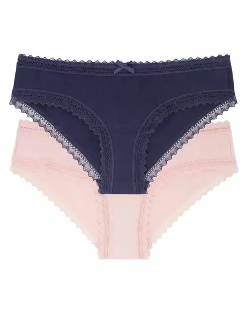 DORINA Slip Hipster LILA - 1+1 ΔΩΡΟ - Δαντέλα - Οργανικό Βαμβάκι 