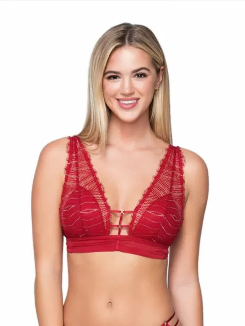 bralette luna 16403 κόκκινο μπροστά