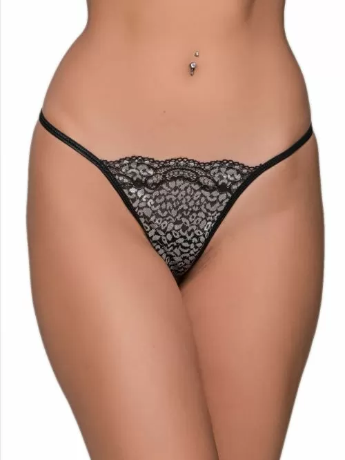 MILENA BY PARIS G-String - Floral Δαντέλα - Lurex Μεταλιζέ Σχέδιο
