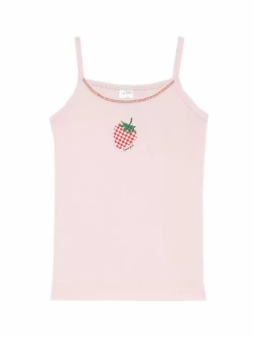 Εφηβική Φανέλα MINERVA για Κορίτσι Strawberry - Λεπτή Τιράντα - 100% Αγνό Βαμβάκι