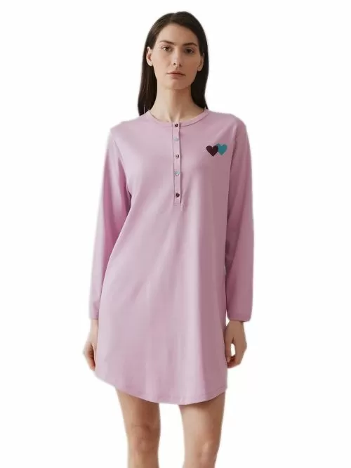 Γυναικείο Νυχτικό MINERVA Maternity - Νέα Μαμά - 100% Βαμβάκι Interlock