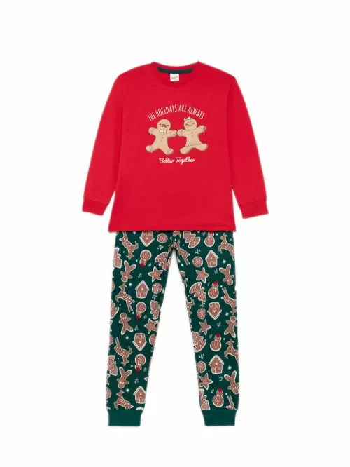 Παιδική Πυτζάμα MINERVA Unisex Xmas Biscuit - 100% Αγνό Βαμβάκι 