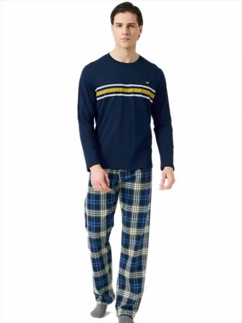 Ανδρική Πυτζάμα MINERVA Stripes - 100% Βαμβάκι Interlock
