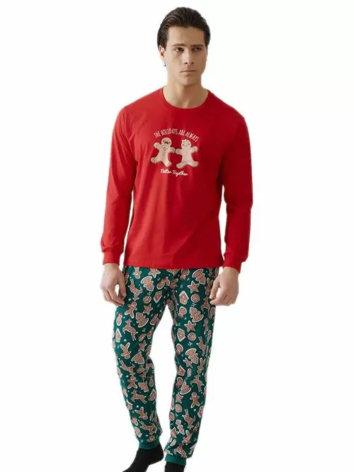 Πυτζάμα Unisex MINERVA Xmas Biscuit - 100% Βαμβάκι Interlock 
