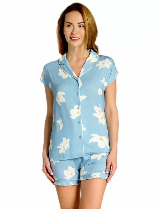 Γυναικεία Πυτζάμα MUYDEMI - 100% Βαμβακερή - Floral & Βολάν