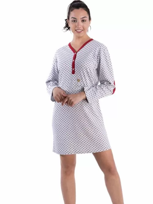 γυναικεία πυτζάμα rachel 12604 bordeaux μπροστά