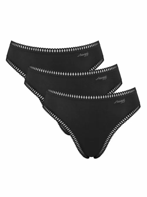 SLOGGI Go Crush High Leg Tai Φαρδύ Ψηλό - Οργανικό Eco Βαμβάκι - Πακέτο με 3