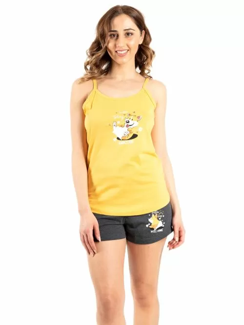 Γυναικεία Πυτζάμα Vienetta 010024 yellow μπροστά